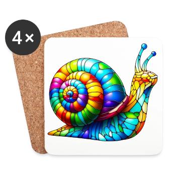 Schnecke - Untersetzer (4er-Set) - Weiß - Vorne