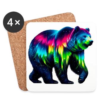 Ours - Dessous de verre (lot de 4) - blanc - Devant