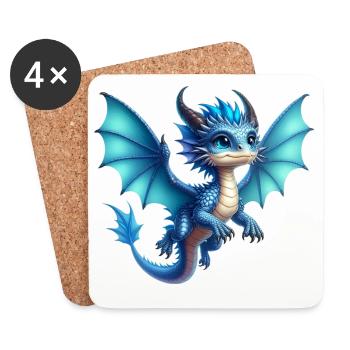 Dragon - Dessous de verre (lot de 4) - blanc - Devant