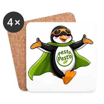 Pesto Pinguin fliegt in deinen Armen - Untersetzer (4er-Set) - Weiß - Vorne