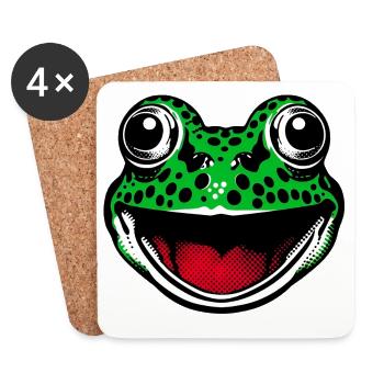 Grenouille - Dessous de verre (lot de 4) - blanc - Devant