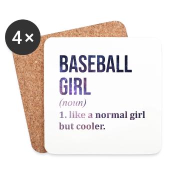 Baseball Baseball Baseball - Untersetzer (4er-Set) - Weiß - Vorne