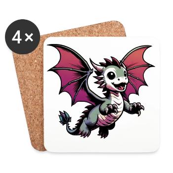 Dragon - Coasters (set of 4) - white - Front