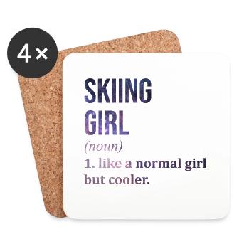 Skiing - Coasters (set of 4) - white - Front