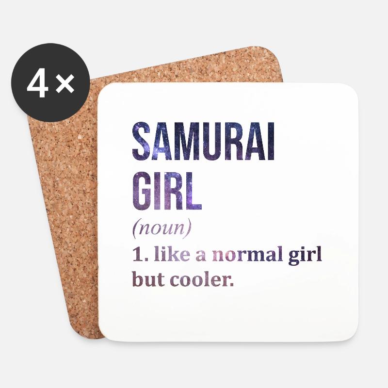 Samurai - Coasters (set of 4) - white