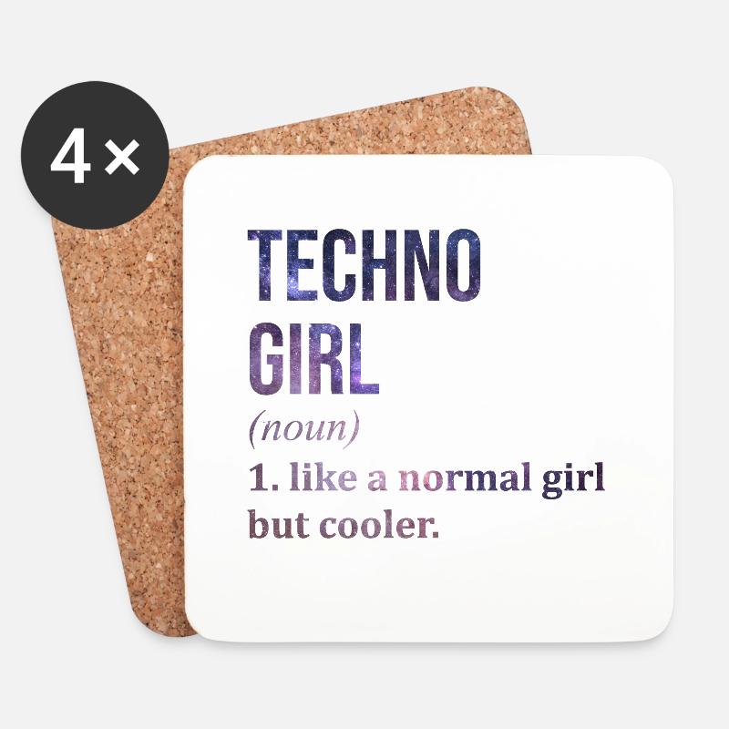 Techno - Untersetzer (4er-Set) - Weiß