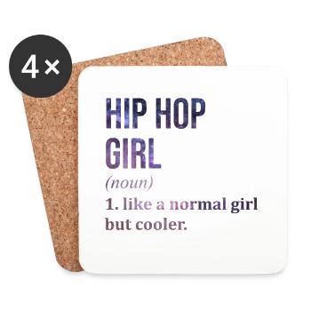 Hip hop - Dessous de verre (lot de 4) - blanc - Devant