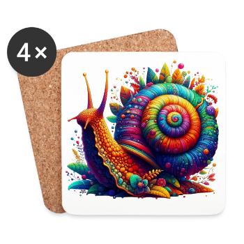 Escargot - Dessous de verre (lot de 4) - blanc - Devant