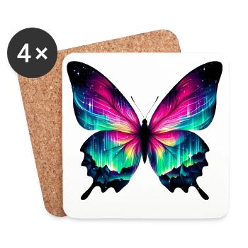 Papillon - Dessous de verre (lot de 4) - blanc - Devant