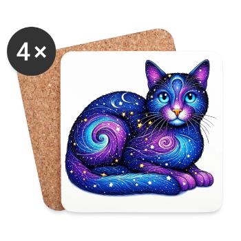 Cat - Coasters (set of 4) - white - Front