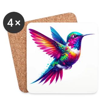 Colibri - Dessous de verre (lot de 4) - blanc - Devant