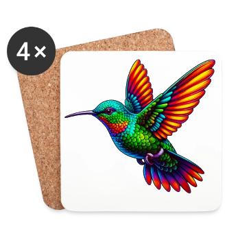 Kolibri - Untersetzer (4er-Set) - Weiß - Vorne