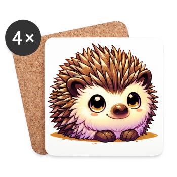 Igel - Untersetzer (4er-Set) - Weiß - Vorne
