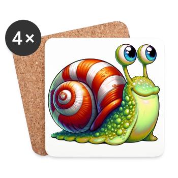 Snail - Coasters (set of 4) - white - Front