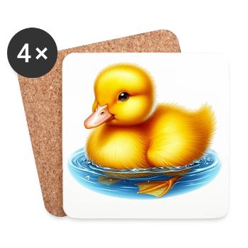 Ente Ente Ente Ente Ente - Untersetzer (4er-Set) - Weiß - Vorne