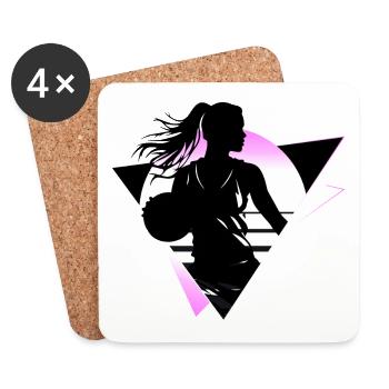 Basketball Basketball Player Fan Neon Colorful - Coasters (set of 4) - white - Front