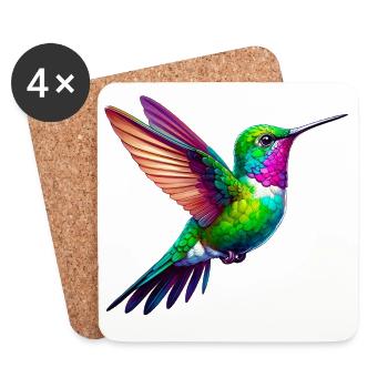Colibri - Dessous de verre (lot de 4) - blanc - Devant