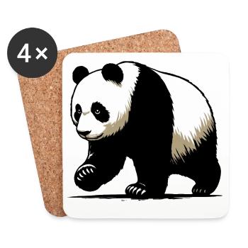 Panda - Untersetzer (4er-Set) - Weiß - Vorne