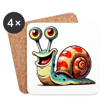 Schnecke - Untersetzer (4er-Set) - Weiß - Vorne