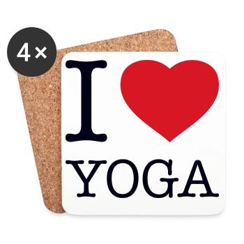 J’ADORE LE YOGA - Dessous de verre (lot de 4) - blanc - Devant
