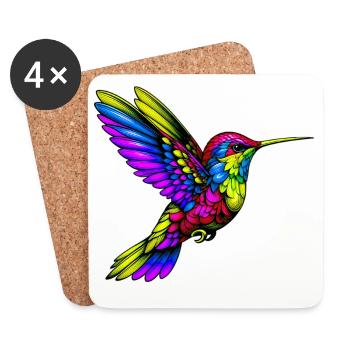 Colibri - Dessous de verre (lot de 4) - blanc - Devant