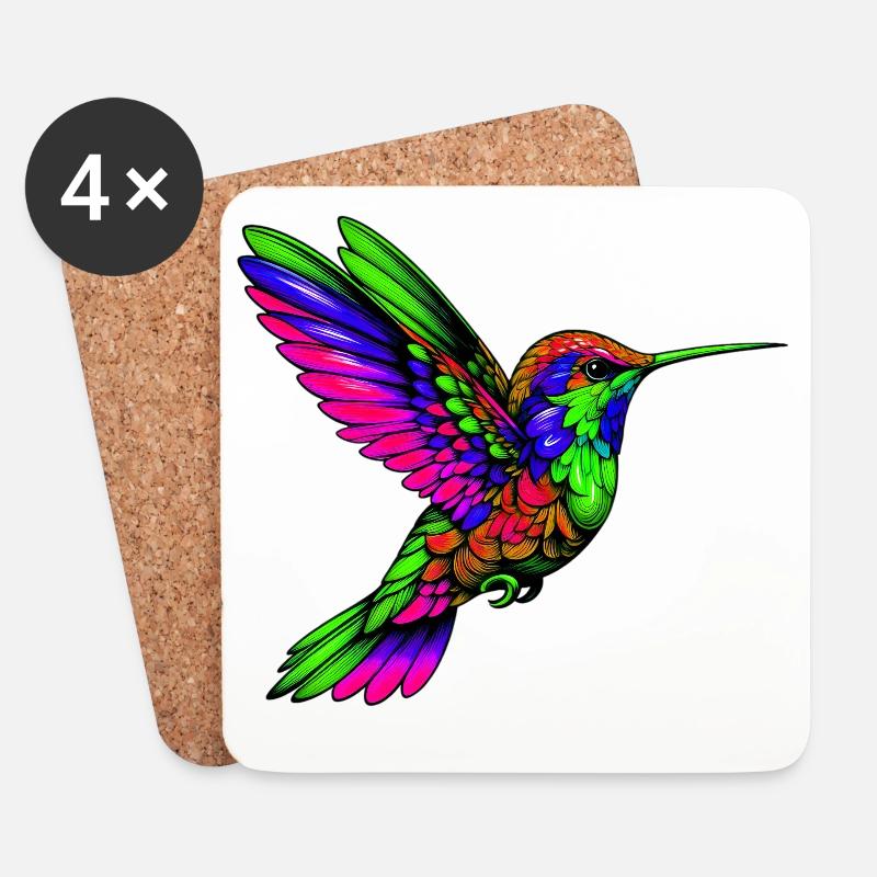 Kolibri - Untersetzer (4er-Set) - Weiß
