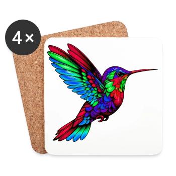 Colibri - Dessous de verre (lot de 4) - blanc - Devant
