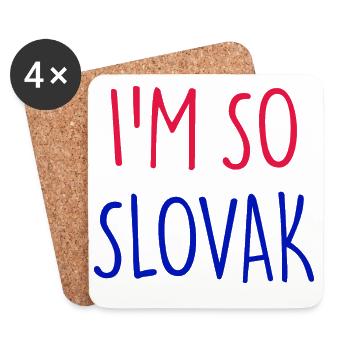 JE SUIS TELLEMENT SLOVAQUE Slovaquie - Dessous de verre (lot de 4) - blanc - Devant