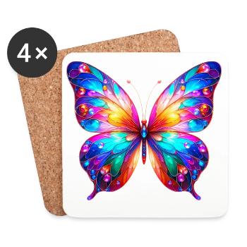 Schmetterling - Untersetzer (4er-Set) - Weiß - Vorne