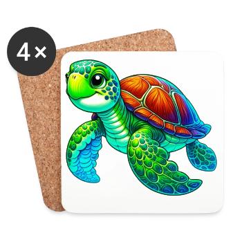 Turtle - Coasters (set of 4) - white - Front