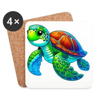 Turtle - Coasters (set of 4) - white - Front