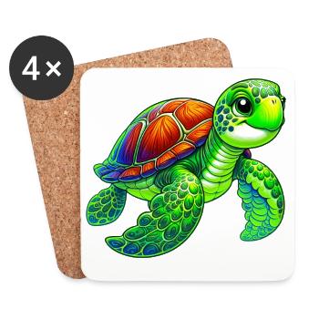 Turtle - Coasters (set of 4) - white - Front