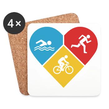 I Love Triathlon - Coasters (set of 4) - white - Front