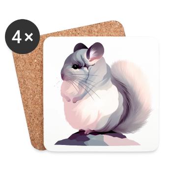 Chinchilla - Untersetzer (4er-Set) - Weiß - Vorne