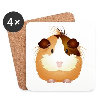 Sugar-sweet guinea pig – to fall in love with! - Coasters (set of 4) - white - Front