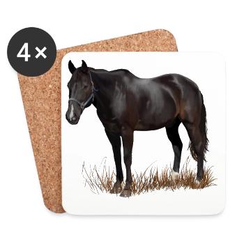 Cheval - Dessous de verre (lot de 4) - blanc - Devant