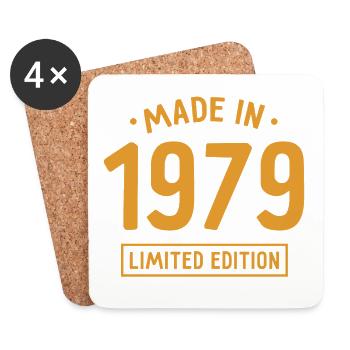 Fabriqué en 1979 - Edition limitée - Année de naissance - Dessous de verre (lot de 4) - blanc - Devant