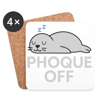 Seal Off – Funny and quirky word play - Coasters (set of 4) - white - Front