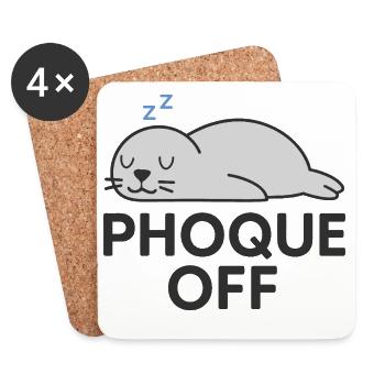 Seal Off – Funny and quirky pun - Coasters (set of 4) - white - Front