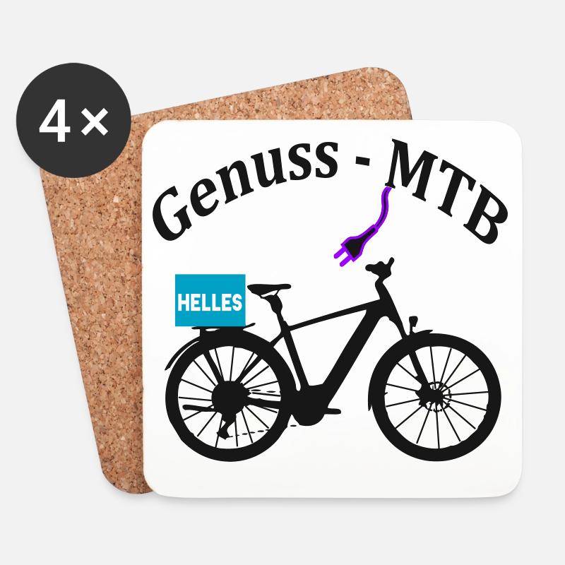E--MTB_Herren - Untersetzer (4er-Set) - Weiß