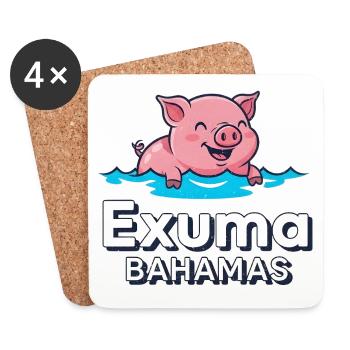 Exuma Pig Bahamas - Coasters (set of 4) - white - Front