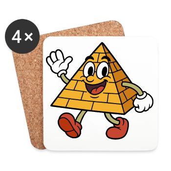 Pyramide loufoque parlante - Dessous de verre (lot de 4) - blanc - Devant