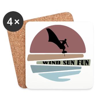 Wingfoil sunset Silhouette - Coasters (set of 4) - white - Front