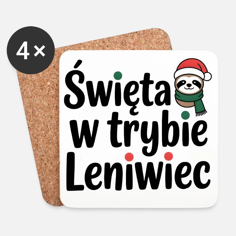 Weihnachten im Faulenzmodus - Untersetzer (4er-Set) - Weiß