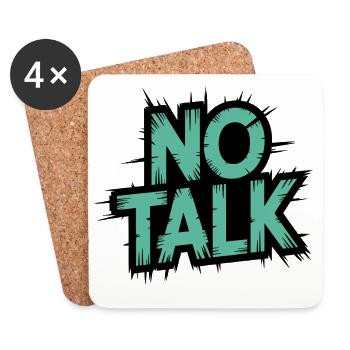 No Talk Brushstroke Typo - Coasters (set of 4) - white - Front