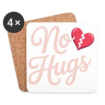 No Hugs Bitte Abstand Halten Umarmung Anti Social - Untersetzer (4er-Set) - Weiß - Vorne