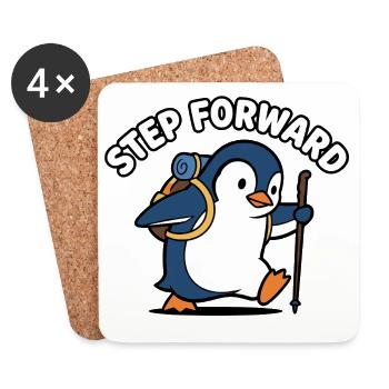 Forward Step Penguin - Coasters (set of 4) - white - Front
