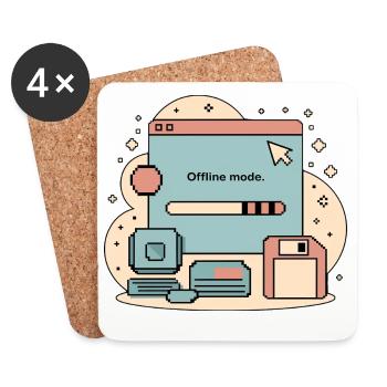 Offline Fashion Retro Internet - Coasters (set of 4) - white - Front