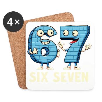 US Flag 67 Memes Six Seven - Untersetzer (4er-Set) - Weiß - Vorne