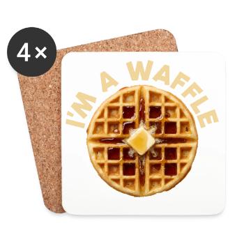 I'm a Waffle Costume Breakfast Halloween Waff - Coasters (set of 4) - white - Front